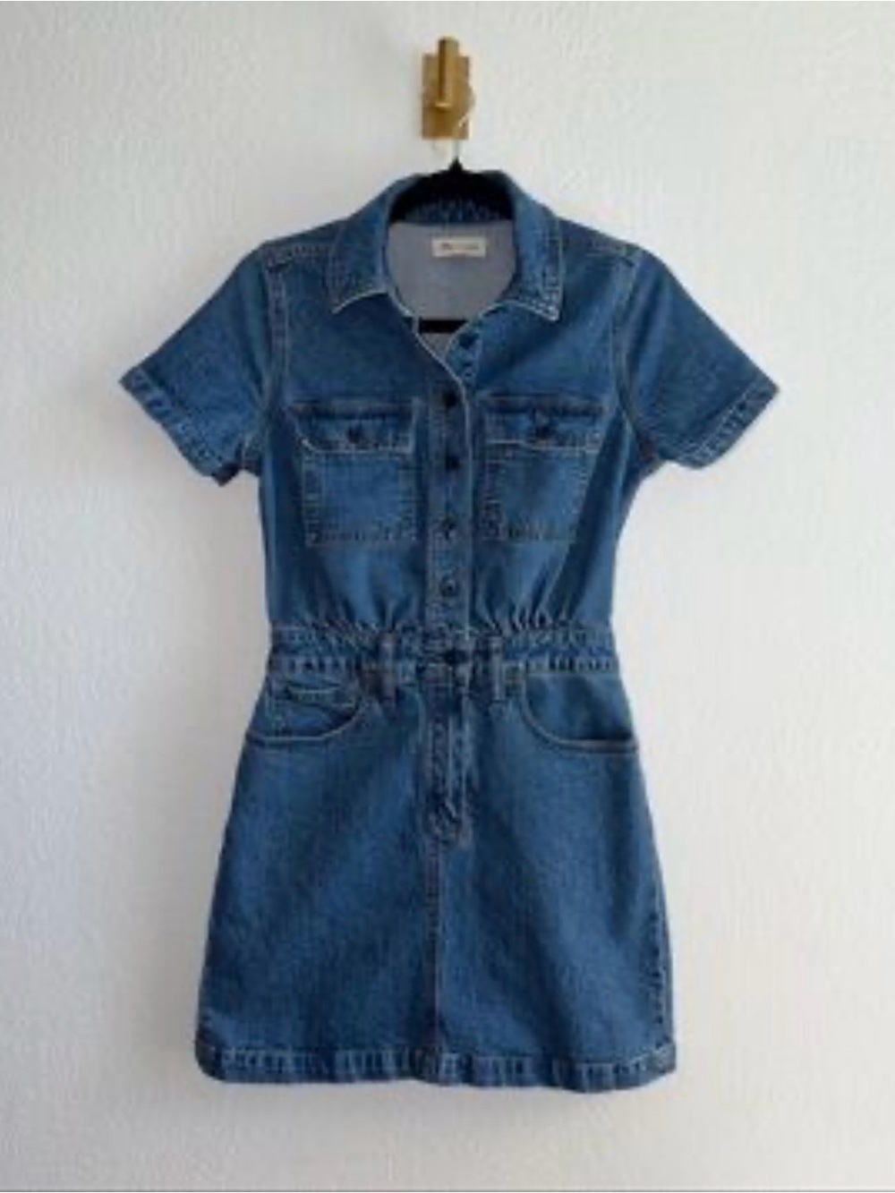 Madewell Blue Denim Short-Sleeve Mini Dress